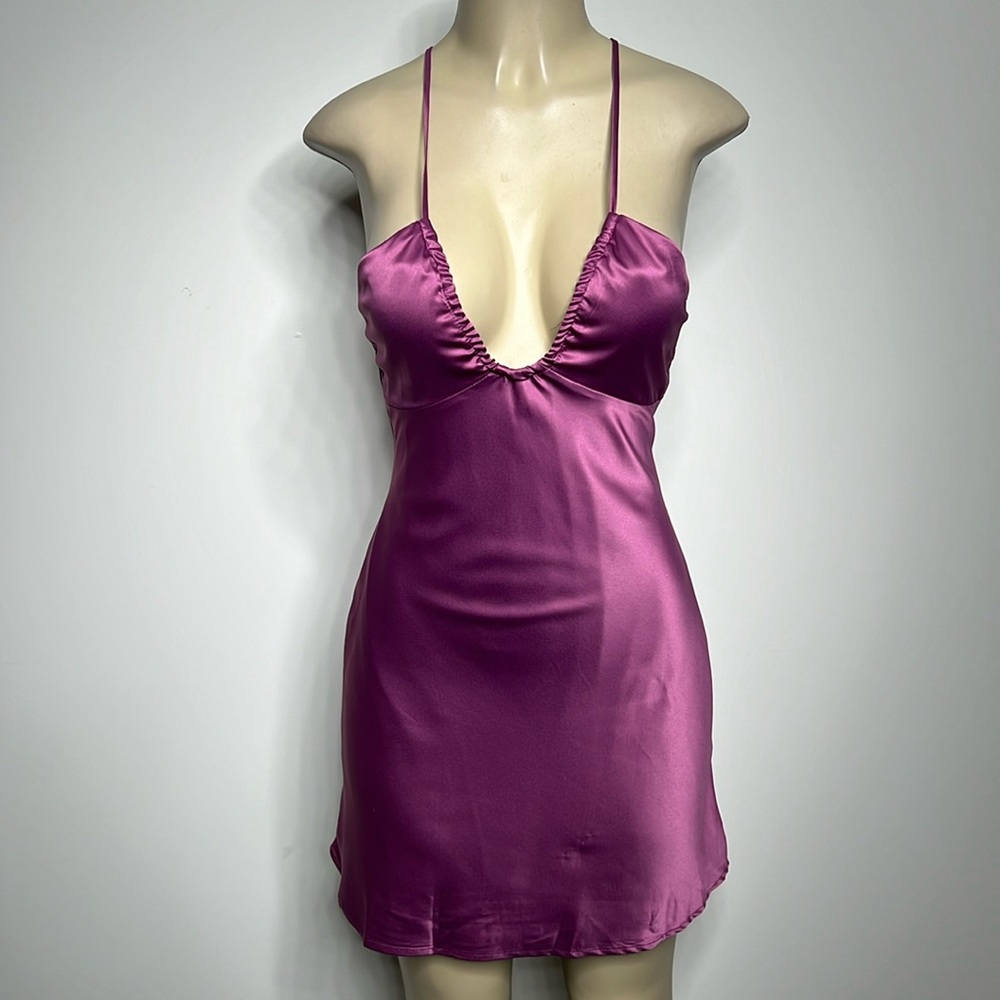 Princess Polly Satin Mini Dress in Purple